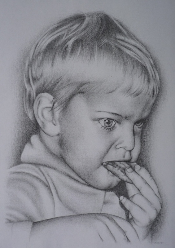 Pencil Portrait of a Little Boy