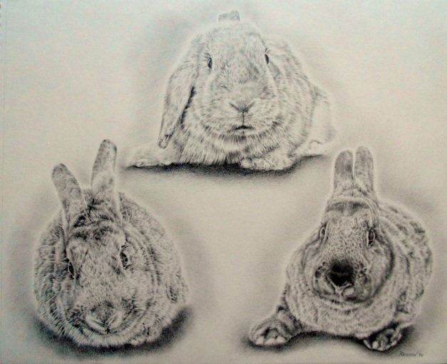 Finished 'Bunny Triangle' drawing
