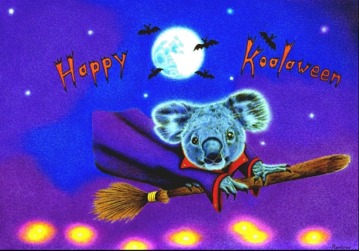 Happy halloween koala card